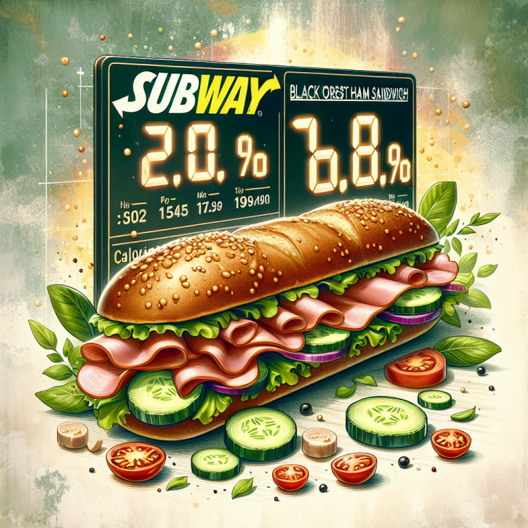 Subway Black Forest Ham Calories