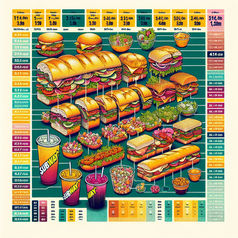 Subway Calories Chart