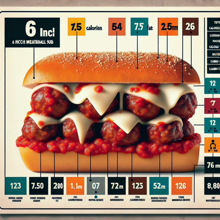 Subway 6 Inch Meatball Sub Calories